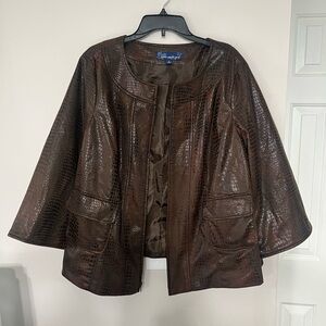 Susan Graver Brown Textured Women's Cape